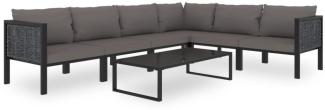 vidaXL 7-tlg. Garten-Lounge-Set mit Auflagen Poly Rattan Anthrazit 49401