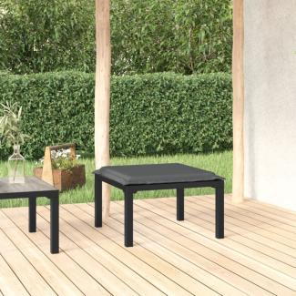 vidaXL Gartenhocker mit Kissen Schwarz und Grau Poly Rattan 362799