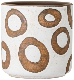 Bloomingville Blumentopf weiß 12cm Terrakotta Kringel