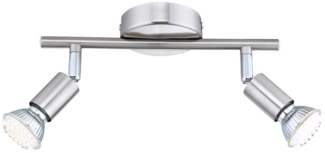 LED Deckenlampe , silber, Spot verstellbar, L 25,5 cm