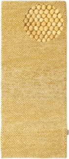 Morgenland Wollteppich - Filzkugel - Mosaik - läufer - 200 x 80 - Gold