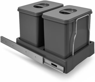 Ekotech Abfallsammler Auszug oriongrau 2x 12 Liter Automatic Einbau Mülleimer