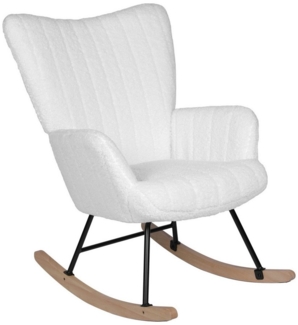 OKWISH Schaukelstuhl Teddy Plüsch-Swingsessel mit Holzsockel (Schaukelsessel, Relaxsessel, 1 St), Akzentstuhl mit Massivholzrahmen