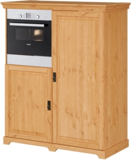 Home affaire Backofen/Kühlumbauschrank Rügen Breite 127 cm, Kiefer massiv, Nische für Kühlschrank