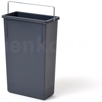 HAILO 1082479 Ersatzeimer 7 L mit Metallbügel grau für TANDEM 2-fach Abfallsorter / Hailo TA Swing 30.2/31 / Eimer / Mülleimer / Abfalleimer / Einsatz