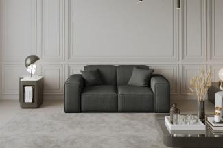 Sofa Designersofa CELES 2-Sitzer in Stoff Scala Anthrazit