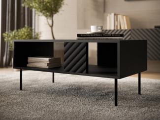 Couchtisch Likade 100 mit Regal (Farbe: Schwarz)