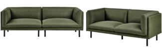 Sofa Set 5-Sitzer VORGOD Stoff Dunkelgrün