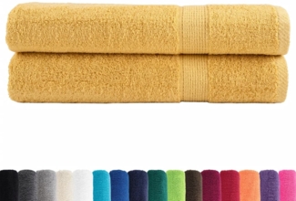 vidaXL Premium-Handtücher SOLUND 2 Stk. Gold 100x200 cm 600 g/m² 137293