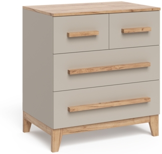 Kommode Malia Cashmere/Artisan 80 x 88 cm mit 4 Schubladen Vitalispa