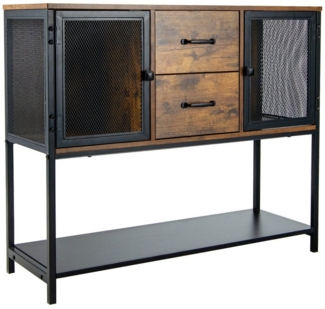 COSTWAY Konsolentisch Sideboard, mit 2 Schubladen und 2 Fächern, 100cm