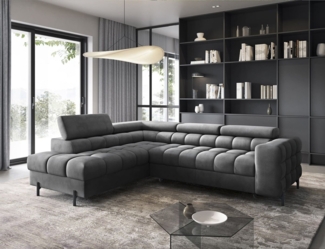MOEBLO Ecksofa Ferrucio, modernes Schlafsofa mit Bettkasten & verstellbaren Kopfstützen, Wohnlandschaft mit Schlaffunktion, Eckcouch Wohnlandschaft Sofa mit Ottomane Eckgarnitur Polsterecke, (BxHxT):276x72–93x200 cm