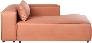 Linksseitige Chaiselongue BRANDE Kunstleder Goldbraun