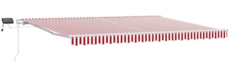 vidaXL Einziehbare Markise with 450 × 300 cm Rot und Weiß 3330914