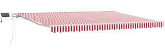 vidaXL Manuelle einziehbare Markise mit LED in Rot und Weiß 450x300 cm 3330914