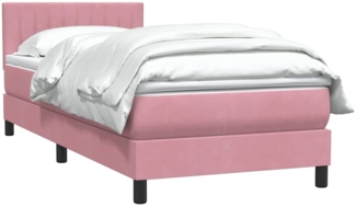 vidaXL Boxspringbett mit Matratze Rosa 100x210 cm Samt 3316394