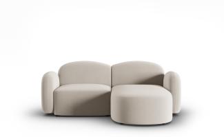 Micadoni Ecksofa Blair 3-Sitzer Rechts Samtstoff Hellbeige