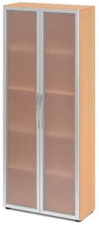 Glastürenschrank 5 Ordnerhöhen, BM Buche
