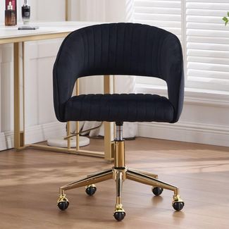 WAHSON OFFICE CHAIRS Bürostuhl aus Chenille/PU-Leder, ergonomisch Drehstuhl mit Rollen