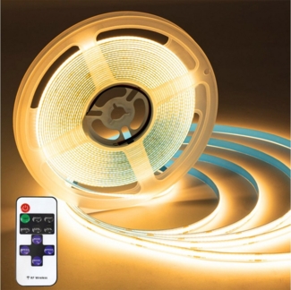 Qualra LED Stripe 3000-6000K 5M COB LED Strip CRI 93 LED Streifen Licht Flexibel 24V, DIY Dekoration mit Fernbedienung für Schlafzimmer TV Küche Wohnzimmer