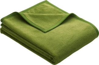 Ibena Berlin Kuscheldecke, Mischgewebe mit Baumwollanteil grün, 150x200 cm