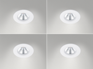 4er SET IP65 LED Deckeneinbaustrahler Weiß rund, dimmbar, Ø 8,5cm