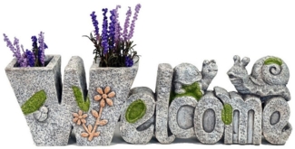 abc HOME Blumentopf Pflanzentopf Welcome, Steinoptik, Für Außenbereich geeignet
