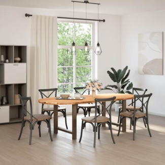 vidaXL Esstisch Hellbraun 240x100x74 cm Massivholz Eiche Oval 3305587