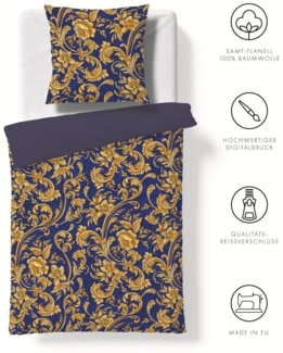fleuresse Wendebettwäsche Valencia, Flanell, 2 teilig, kuschelweicher Flanell mit Samt-Finish