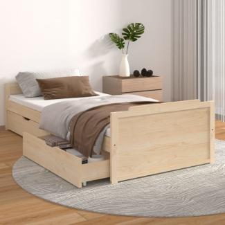 vidaXL Massivholzbett mit Schubladen Kiefer 90x200 cm 322159
