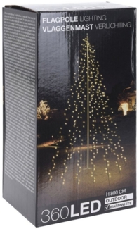 Spetebo LED-Lichternetz LED Fahnenmast Lichterkette 360 LED, 360-flammig, Weihnachtsbaum und Fahnenmast Beleuchtung