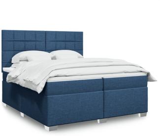 vidaXL Boxspringbett mit Matratze Blau 200x200 cm Stoff 3290601