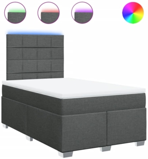 vidaXL Boxspringbett mit Matratze Dunkelgrau 120x200 cm Stoff 3292756