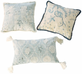 Mirabeau Kissenhülle Kissenhülle 3er Set Calerand weiß/blau