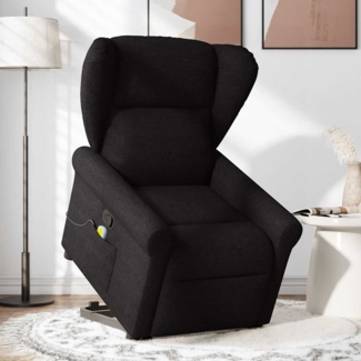 vidaXL Massagesessel mit Aufstehhilfe Schwarz Stoff 3303386