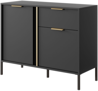 Sideboard Lars Kommode 103x39,5x81cm anthrazit gold