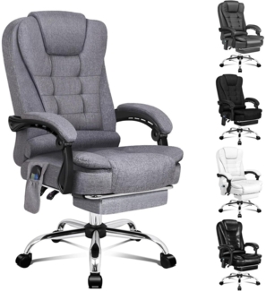 Bürostuhl ergonomische Lordosenstütze Armlehne Massage höhenverstellbar Grey