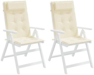 vidaXL Hochlehner-Auflagen 2 Stk. Creme Oxford-Gewebe 361880