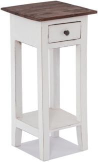 Telefontisch DRAWER 65 Mahagoni Recyclingholz, mit Schublade 06 weiß-landhaus