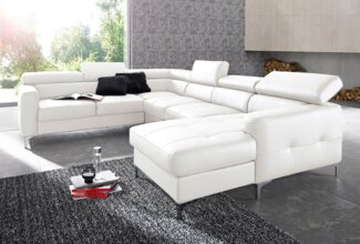 COTTA Wohnlandschaft Sammy U-Form, mit Kopfteilverstellung, optional mit Bettfunktion und Bettkasten