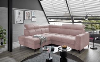 Ecksofa Bavaro elektronischer Sitztiefenverstellung und Breitcord-Bezug Ed Exciting Design