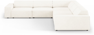 Micadoni Symmetrisches Ecksofa Jodie 6-Sitzer Boucle Beige