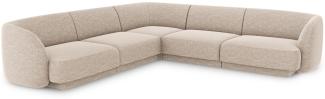 Micadoni 5-Sitzer Reversible Ecksofa Miley | Bezug Beige | Beinfarbe Black Plastic