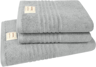 Dyckhoff Handtuch Set Nature, Frottier (Set, 3-St), 3er Set: 2x Handtücher, je 50 x 100 cm & 1x Badetuch 70 x 140 cm