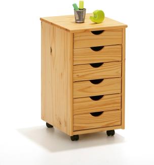 Kommode Nilar Rollcontainer Schubladenschrank Sideboard Büroschrank natur