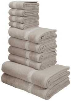 my home Handtuch Set Kapra, Premium Handtücher, 100% Baumwolle, 500 gr/m², 10-tlg, Frottier (Set, 10-St), 2 Duschtücher, 4 Handtücher, 4 Gästehandtücher, 5 Jahre Garantie