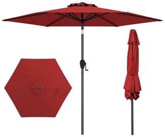 COSTWAY Sonnenschirm, LxB: 230x230 cm, neigbar Balkonshirm, mit Kurbel