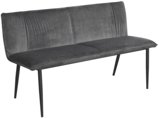 HTI-Living Sitzbank Bank Velvet Grau mit Print auf Rückseite Bangor (Stück, 1-St, 1 Sitzbank), Sofabank Polsterbank mit Rückenlehne