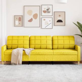 vidaXL 3-Sitzer-Sofa Hellgelb 210 cm Stoff 4007419