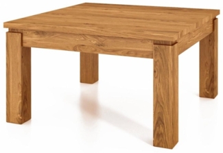 Couchtisch Tinci aus Wildeiche massiv 100x100x40 cm mit Holzbeinen